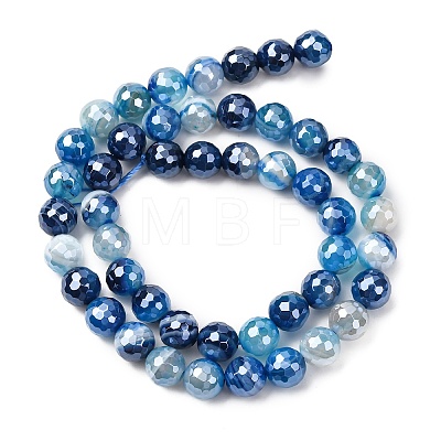 Natural Banded Agate Beads Strands G-B191-A02-8mm-1