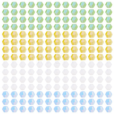 4 Strands 4 Colors AB Color Plated Opaque Glass Beads Strands GLAA-TADJ0001-20C-1