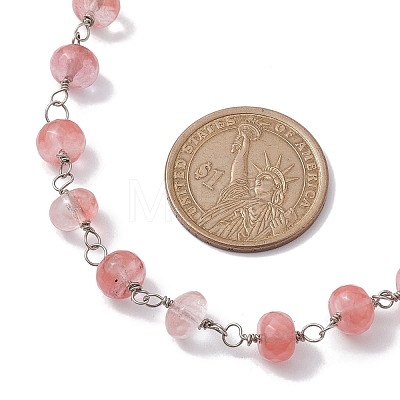Synthetic Cherry Quartz Glass Necklaces for Women NJEW-JN04739-01-1