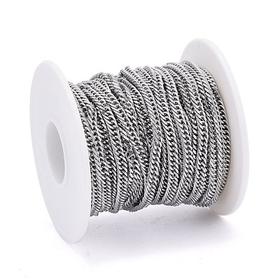 304 Stainless Steel Diamond Cut Chunky Curb Chains CHS-F013-02P-1