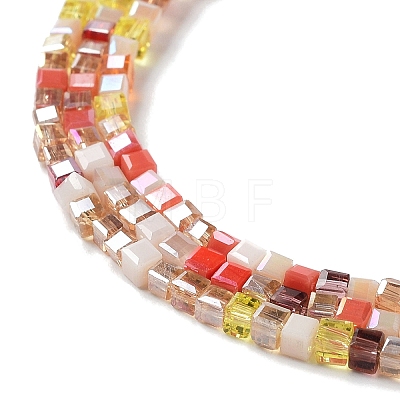 Gradient Color Electroplate Glass Bead Strands GLAA-E042-05-B01-1