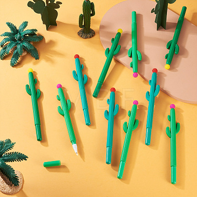 15Pcs 3 Colors Cactus Rubber Gel Pen AJEW-TA0002-67-1