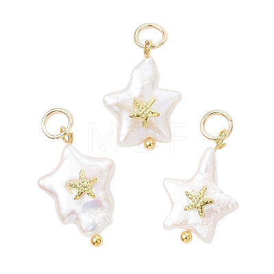 Natural Baroque Keshi Pearl Pendants PALLOY-JF05013-1