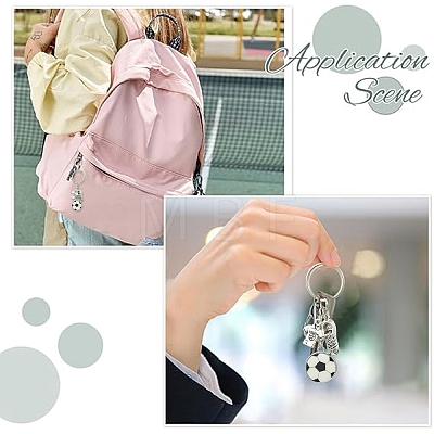 10Pcs Football Theme Alloy Keychain KEYC-YW00231-1