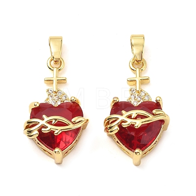 Brass Micro Pave Cubic Zirconia Pendants KK-G533-08G-1