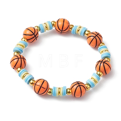4Pcs 4 Style Polymer Clay Beaded Stretch Bracelets Set BJEW-JB09643-1
