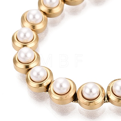 Stainless Steel & Plastic Pearl Tennis Bracelets for Women SA-CBACDF9-01G-1