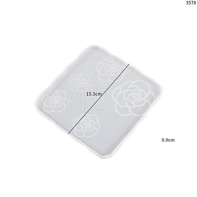 Camelia Pattern Food Grade Silicone Coaster Molds PW-WG32450-03-1