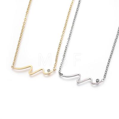 304 Stainless Steel Pendant Necklaces NJEW-P240-16-1