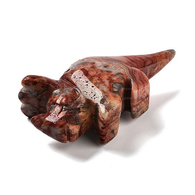 Natural Crazy Agate Carved Healing Rhinoceros Figurines DJEW-P016-01G-1