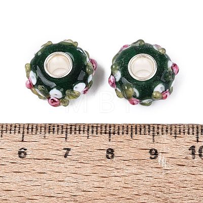 Handmade Lampwork & Brass Core European Beads LAMP-N044-07S-01-1