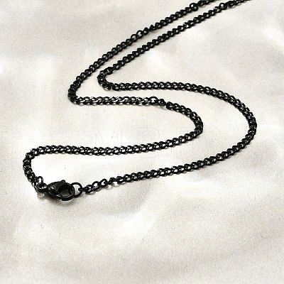 304 Stainless Steel Curb Chain Necklaces NJEW-L162-01A-B-1