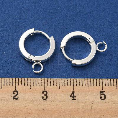 201 Stainless Steel Huggie Hoop Earrings Findings STAS-A167-01J-S-1