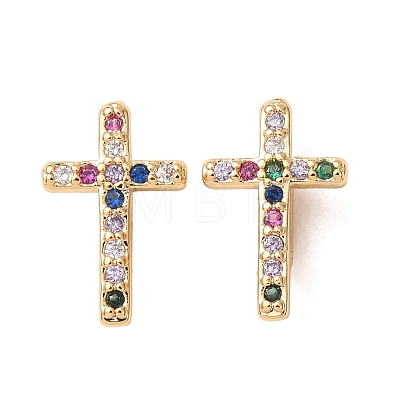 Easter Brass Micro Pave Colorful Cubic Zirconia Slide Charms CU-K002-22G-1