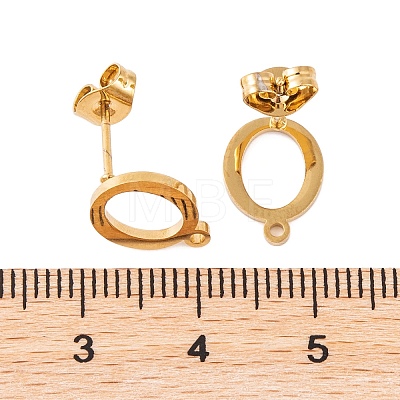 Ion Plating(IP) 304 Stainless Steel Stud Earrings FIND-Q103-01O-G-1