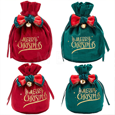 4Pcs 4 Styles Christmas Velvet Candy Apple Bags TP-CP0001-05B-1