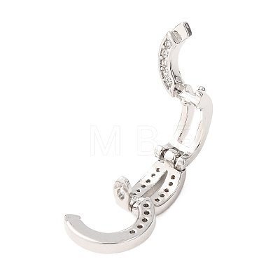 Brass Micro Pave Cubic Zirconia Clear Cubic Zirconia Twister Clasps KK-B196-01G-1