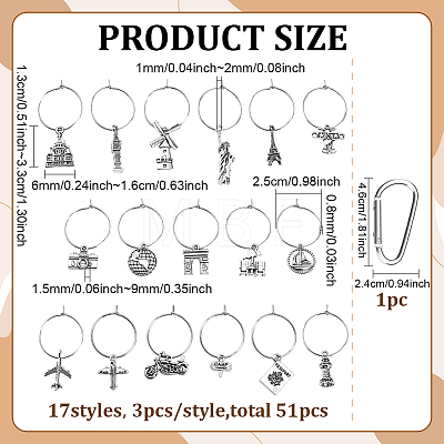 DIY Wine Glass Charms Making Kits DIY-ME0003-76-1