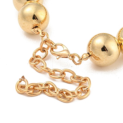 CCB Chunky Bead Ball Chain Necklace NJEW-K261-04G-1