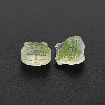 Two Tone Transparent Spray Painted Glass Beads GLAA-T022-22-C06-1