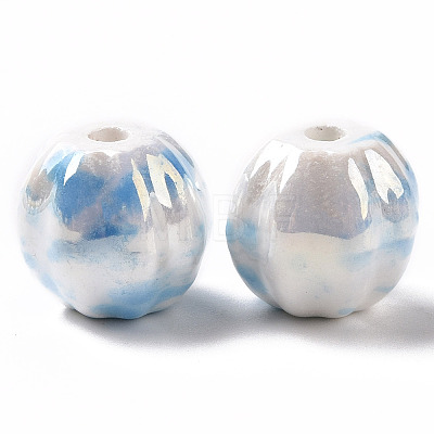 Handmade Pearlized Porcelain Beads PORC-G010-02C-1