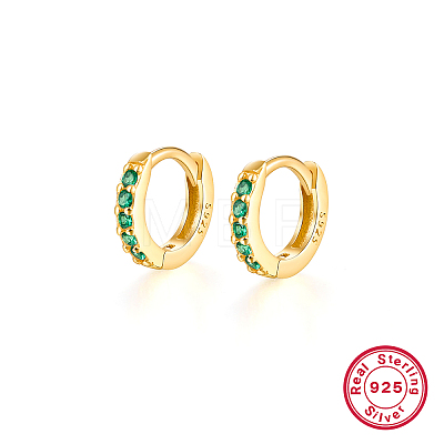 925 Silver Zircon Round Hoop Earrings Unisex Geometric Stylish Jewelry KO3739-7-1