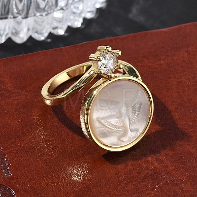 Brass Micro Pave Clear Cubic Zirconia Cuff Open Rings KK-CBA56EF-41C-G-1