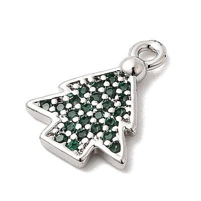 Christmas Brass Micro Pave Cubic Zirconia Charms KK-L258-04P-C01-1