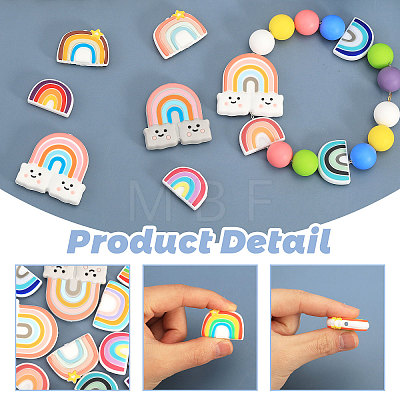 CHGCRAFT 14Pcs 14 Style Silicone Beads SIL-CA0002-71-1