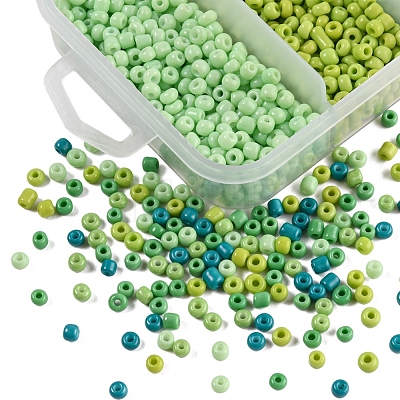 1900Pcs 5 Colors Baking Paint Glass Seed Beads SEED-YW0001-76D-1