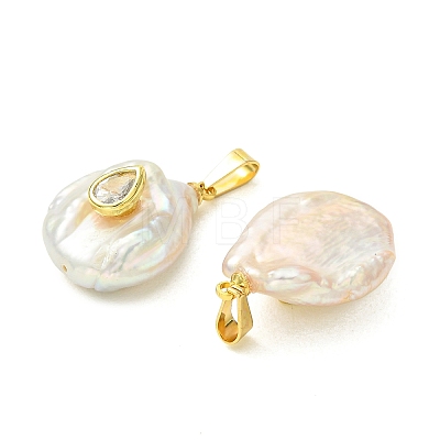 Natural Keshi Pearl Pendants PALLOY-JF05997-1