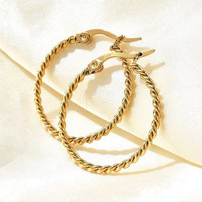 201 Stainless Steel Hoop Earrings EJEW-Q026-13G-B-1