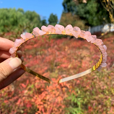 Natural Rose Quartz Hair Bands PW-WGC1C33-42-1