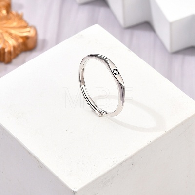 Rhodium Plated 925 Sterling Silver Adjustable Rings RJEW-S397-01P-04-1