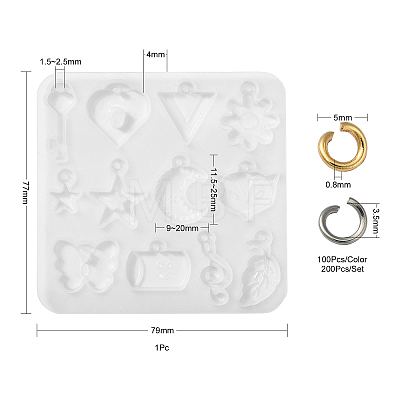 1Pc DIY Pendant Silicone Molds DIY-CJ0002-10-1