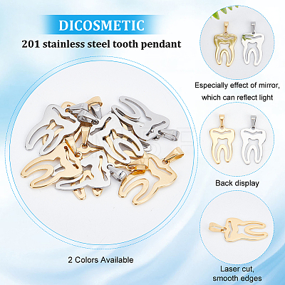 12Pcs 2 Color 201 Stainless Steel Pendants FIND-DC0001-59-1