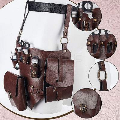 Retro PU Leather Magic Potions Belt Pouch Waist Bags AJEW-WH0270-362-1