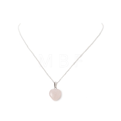 Natural Rose Quartz Geometry Pendant Necklace NJEW-JN04239-07-1