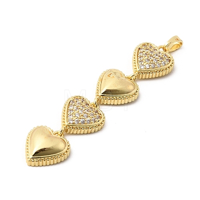 Brass Micro Pave Cubic Zirconia Big Pendants KK-C164-01C-G-1
