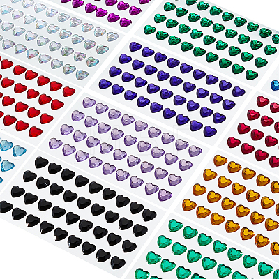 AHADERMAKER 20 Sheets 20 Colors Transparent Acrylic Rhinestone Stickers DIY-GA0004-49-1