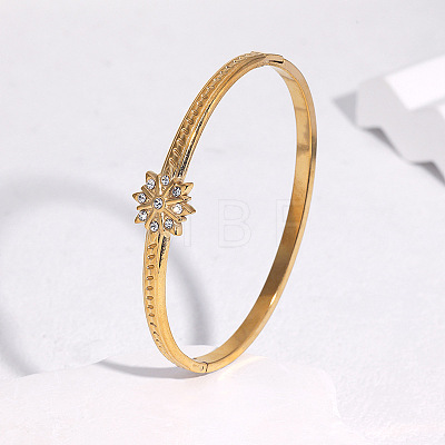304 Stainless Steel Rhinestone Hinged Bangles for Women FS-WG7AFBC-02-1