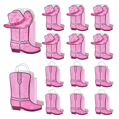 12Pcs 2 Styles Cowboy Boot Shape Paper Gift Tote Bags Kits ABAG-WH0083-013A-1