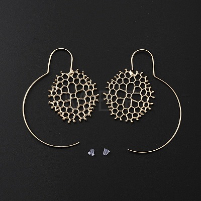 Alloy Beehive Dangle Stud Earrings with Stainless Steel Pins EJEW-SZC0002-006-1
