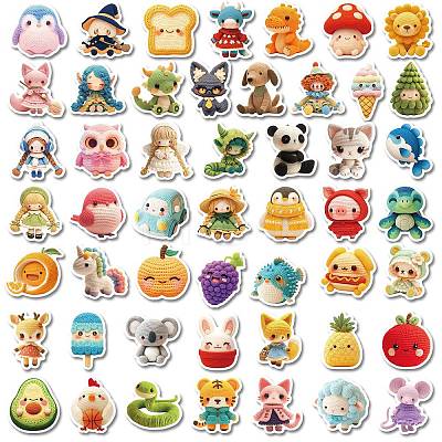 100Pcs Cartoon Animal PET Stickers PW-WG5817A-02-1