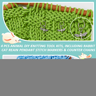 4Pcs Animal DIY Knitting Tool Kits HJEW-AB00709-1