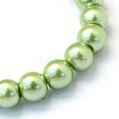 Baking Painted Pearlized Glass Pearl Round Bead Strands X-HY-Q330-8mm-26-1