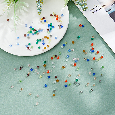 DICOSMETIC 1800Pcs 12 Colors Transparent Glass Beads Strands EGLA-DC0001-02-1