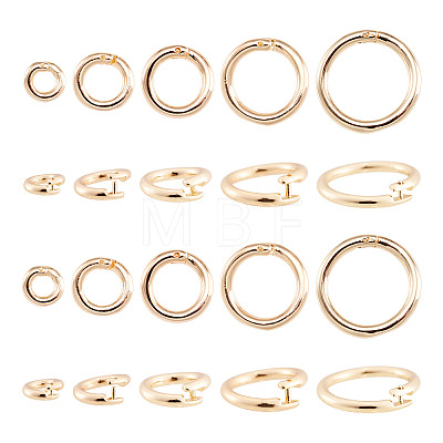 10Pcs 5 Styles Brass Open Jump Rings KK-TA0008-84G-1