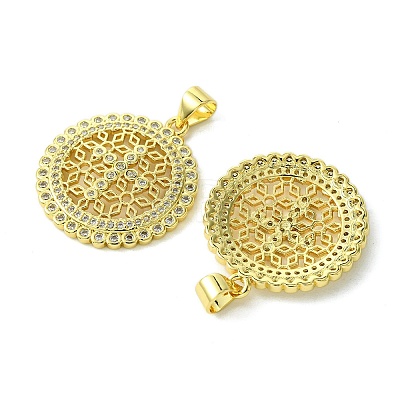 Eco-Friendly Brass Micro Pave Cubic Zirconia Pendants KK-A204-12G-1