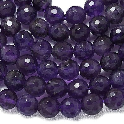 Natural Amethyst Beads Strands G-B165-A10-8mm-1